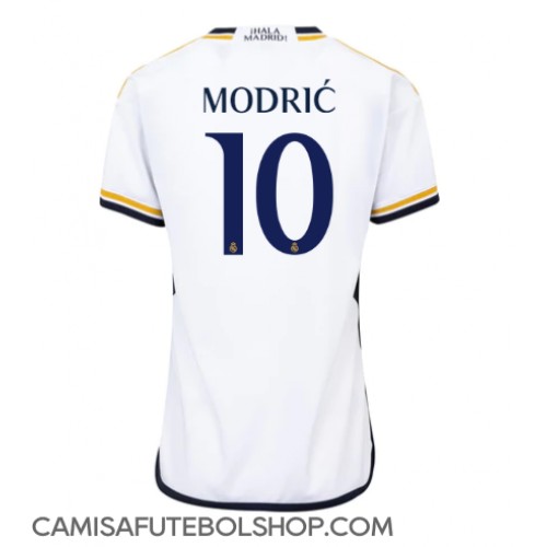Camisa de time de futebol Real Madrid Luka Modric #10 Replicas 1º Equipamento Feminina 2023-24 Manga Curta